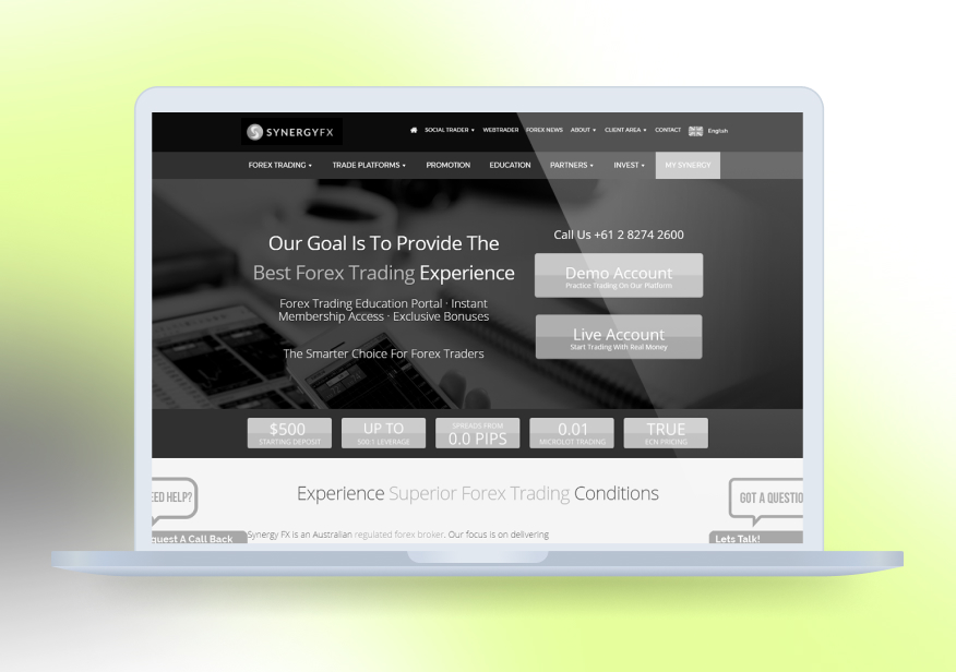 synergy fx wireframes